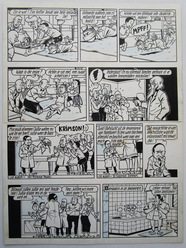 Het zoemende ei par Willy Vandersteen - Planche originale