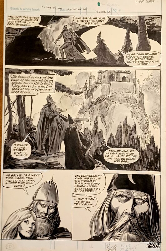 John Buscema, Tom Palmer, John Buscema : Merlin : Quest of the King Marvel Preview 22 p59 - Planche originale