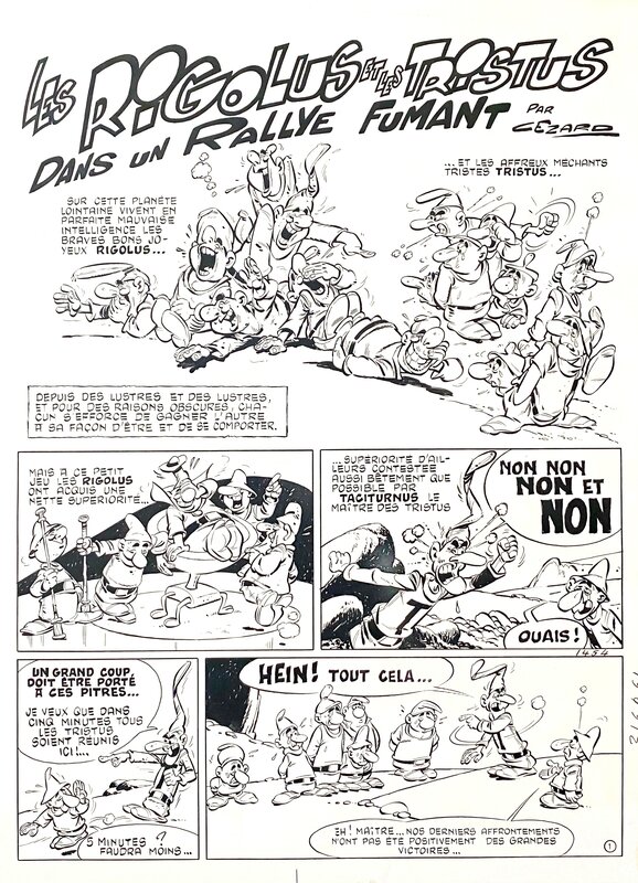 Cézard, Les Rigolus et les Tristus - Dans un Rallye Fumant - Pif Gadget #216 - Comic Strip