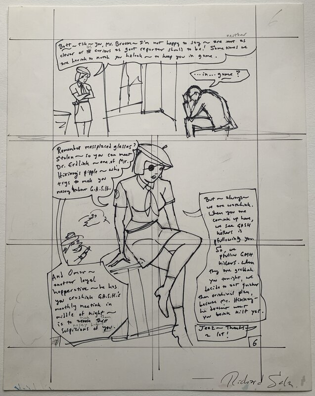 Richard Sala - The Chuckling Whatsit - p129 prelim - Original art