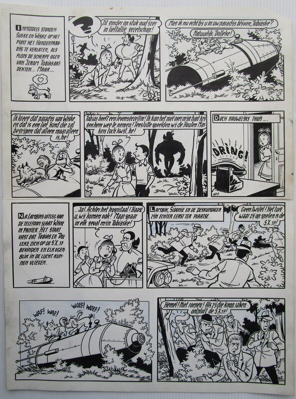 Het hondenparadijs par Willy Vandersteen - Planche originale