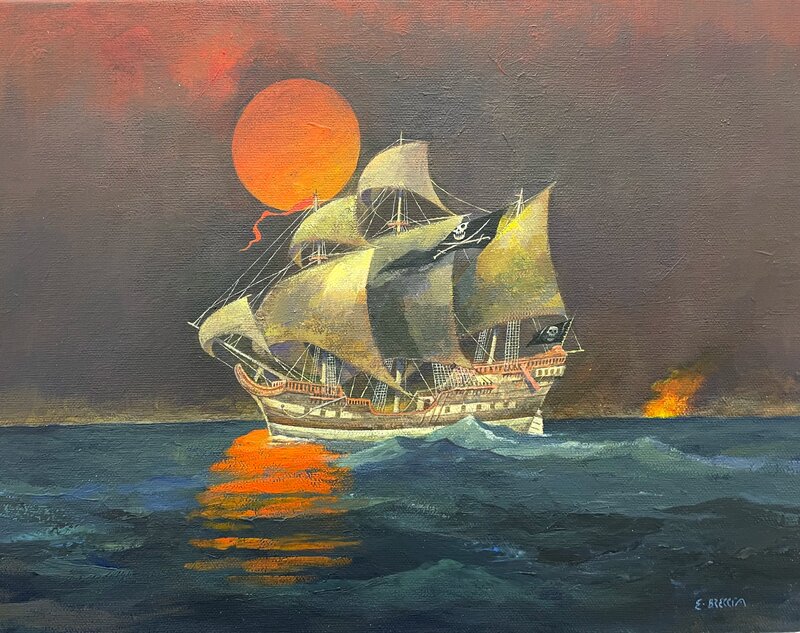Pirate Vessel par Enrique Breccia - Illustration originale
