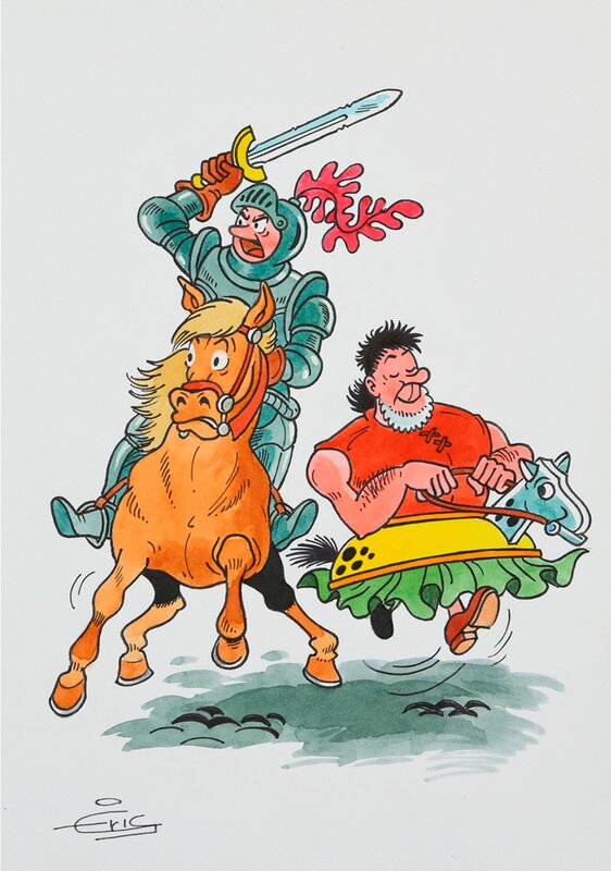 Suske en Wiske par Erik De Rop - Illustration originale