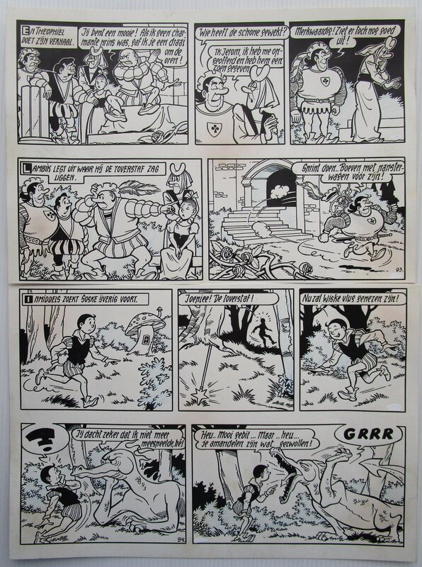 De schone slaper par Willy Vandersteen - Planche originale