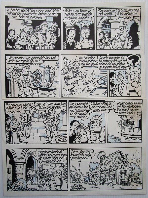 De schone slaper par Willy Vandersteen - Planche originale