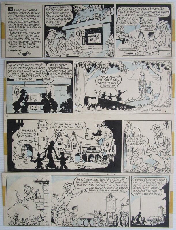 De koning drinkt par Willy Vandersteen - Planche originale