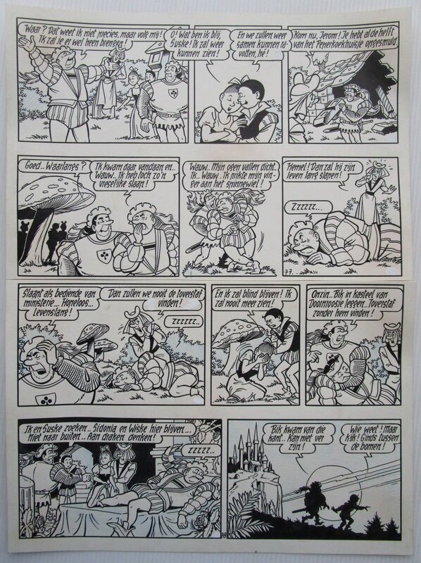 De schone slaper par Willy Vandersteen - Planche originale