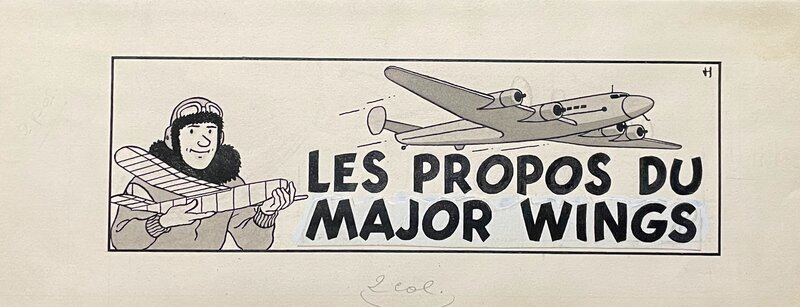 Hergé - Published Major Wings Drawing - Comic Strip