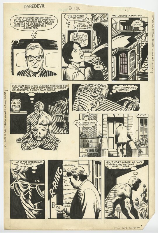 David Mazzucchelli, Dan Bulanadi, Pat Redding, Dan O'Neill, Jo Rosen, (1984) Mazzucchelli - Daredevil Vol 1 212 - Planche originale 18 - Planche originale