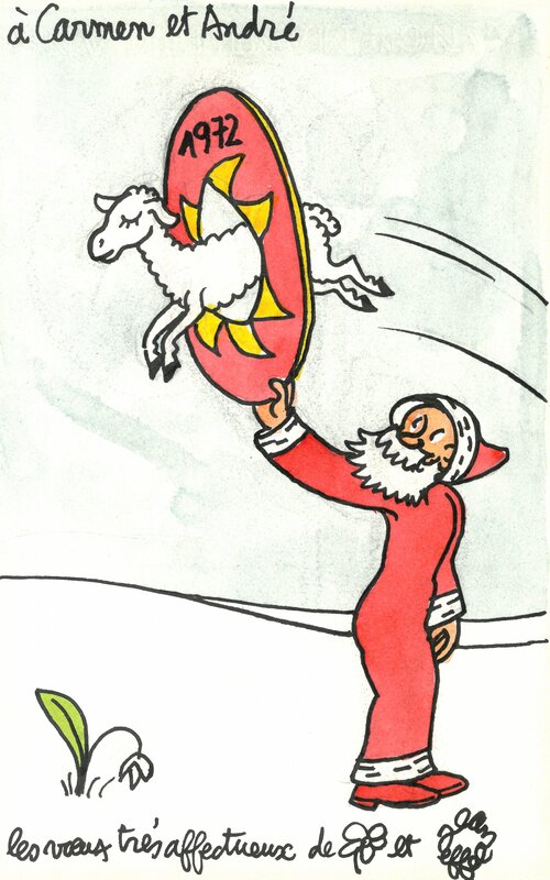 Saute mouton... par Jean Effel - Illustration originale