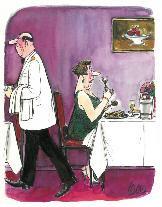 Au restaurant by Tetsu - Original Illustration