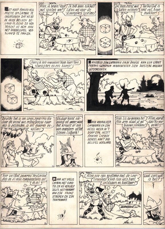 Willy Vandersteen, Bob et Bobette / Suske en Wiske V9 - Lambiorix - Planche originale