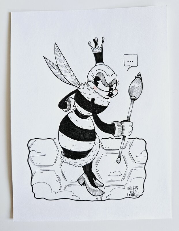 Dessin original de l'Inktober 2022 : Honeycomb Herald de Cuphead par oTTami ! - Illustration originale