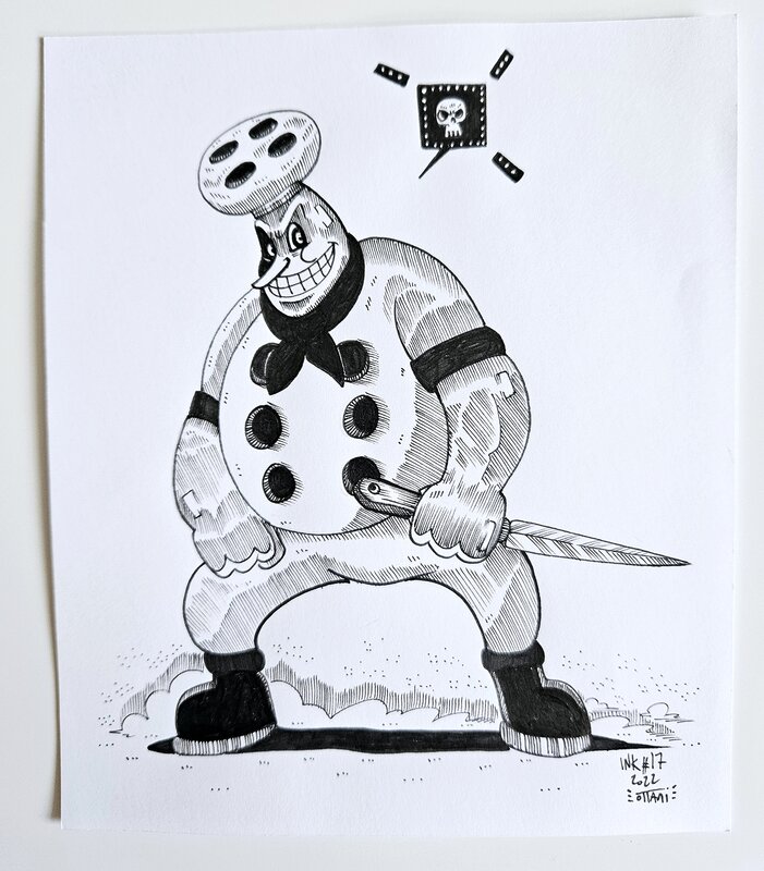 Dessin original de l'Inktober 2022 : Saltbaker de Cuphead par oTTami ! - Original Illustration