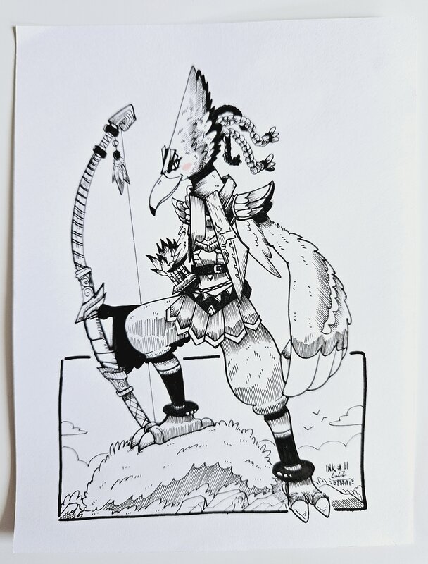 oTTami, Dessin original de l'Inktober 2022 : Revali de Zelda Breath of the Wild - Original Illustration