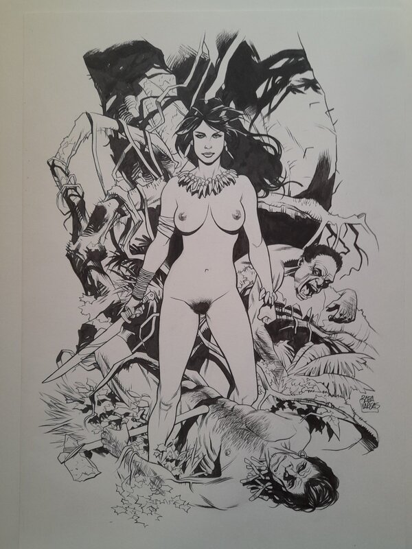 Rafael Vargas, Cavewoman/jungle girl/Pin-up - Original Illustration