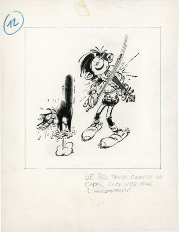 Gaston Lagaffe par André Franquin - Illustration originale