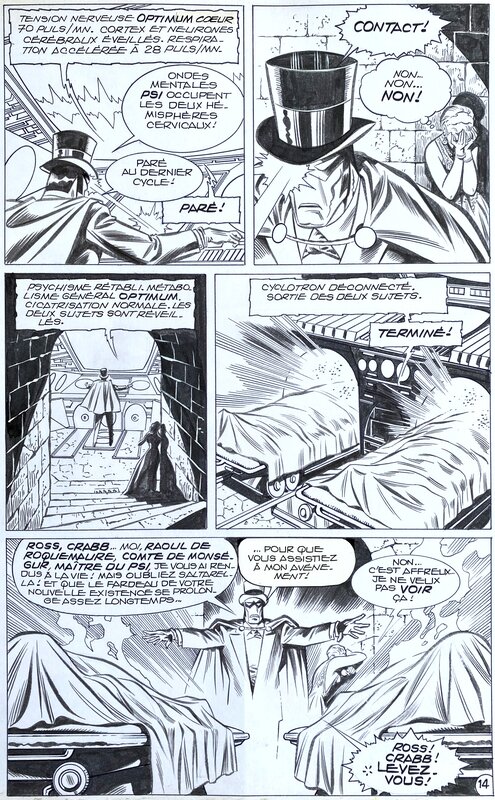 Jean-Yves Mitton, Mikros - PSI ou...la beauté du Diable ! - Titans no 58 - planche originale n°14 - comic art - Planche originale