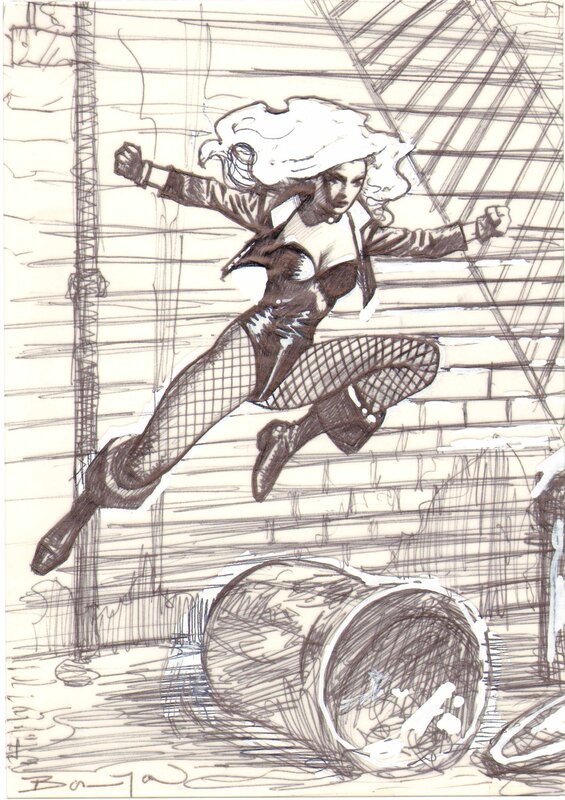 John Bolton, Skybox DC Master Series Black Canary card prelim - Comic Strip