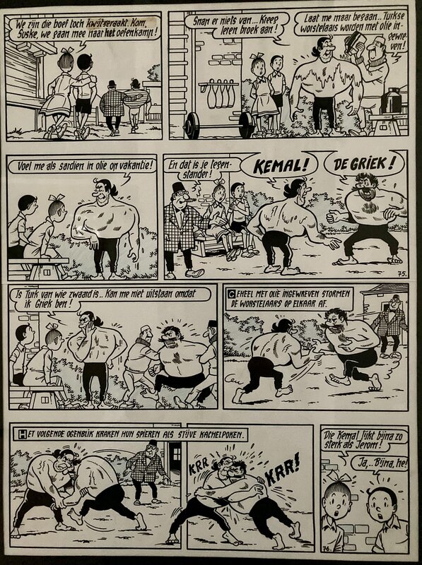 Willy Vandersteen, Suske en Wiske / Bob et Bobette - Jeromba De Griek - Planche originale