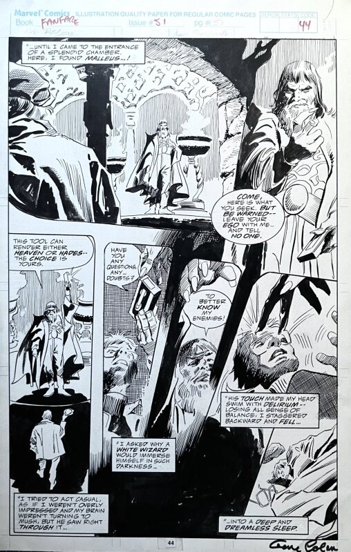 Gene Colan, Al Williamson, Marvel Fanfare # 51, page 3 - Planche originale