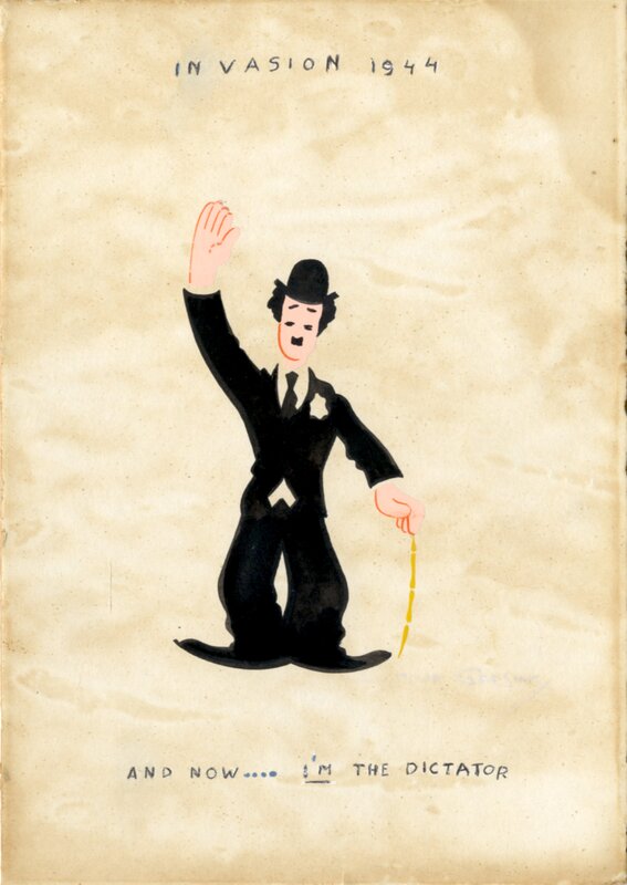 Joop Geesink, 1944 - Charlie Chaplin (Illustration in color - Dutch KV) - Illustration originale
