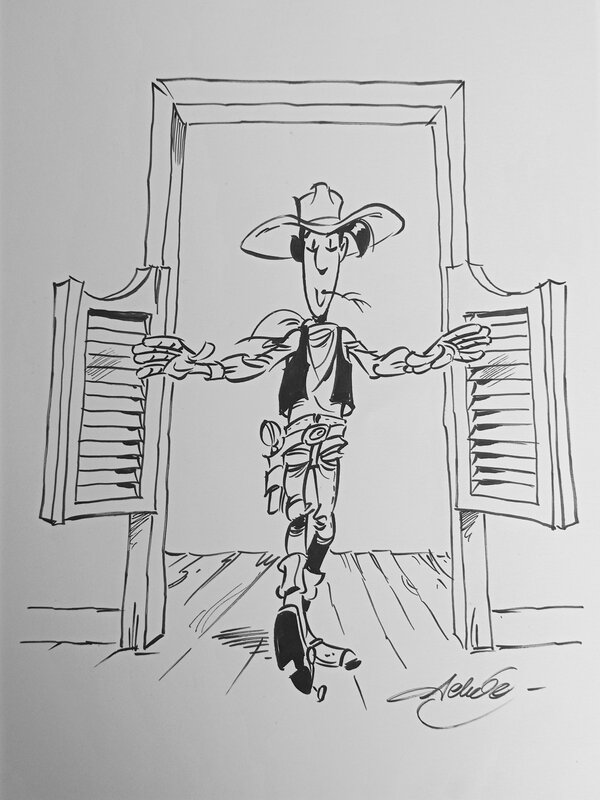 Lucky Luke par Achdé - Illustration originale