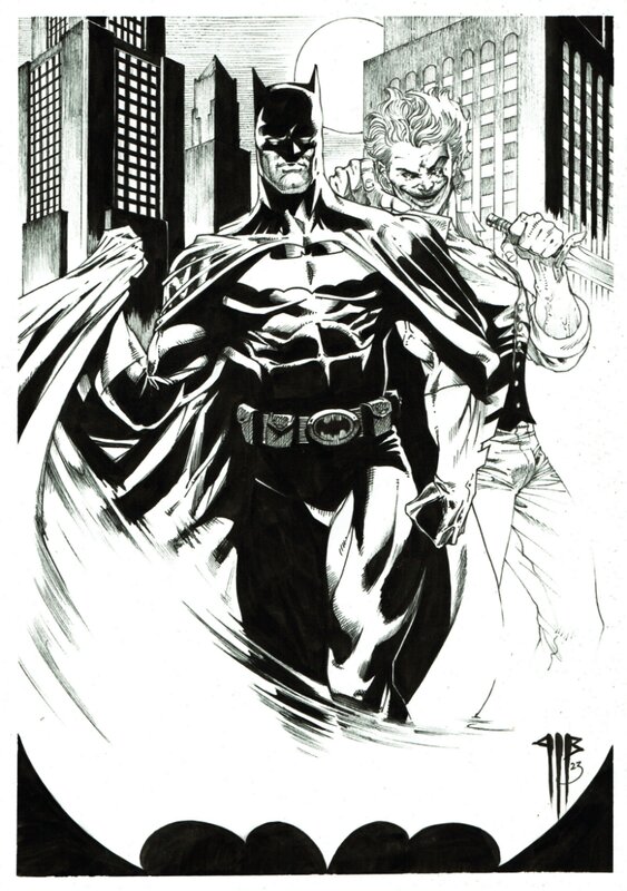 En vente - Philippe Bringel, Batman - Attention au Joker - Illustration originale