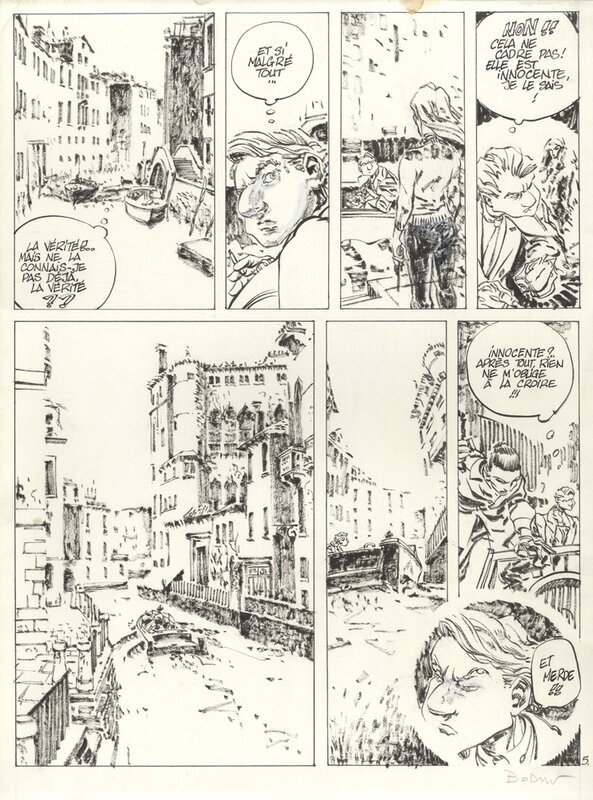 En vente - Denis Bodart - Planche inédite Venise - Planche originale