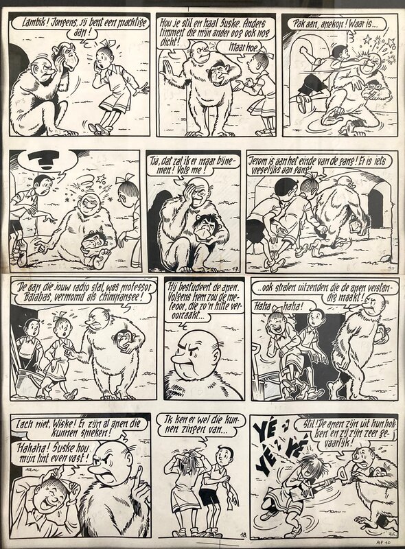 Willy Vandersteen, Suske en Wiske / Bob et Bobette - De Apekermis - Planche originale