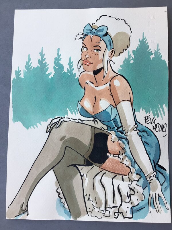 Mirabelle en forêt by Félix Meynet - Original Illustration
