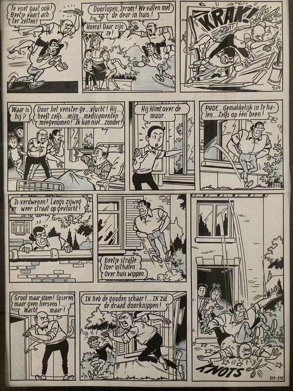 Paul Geerts, Willy Vandersteen, Suske en Wiske / Bob et Bobette - De Gladde Glipper - Planche originale