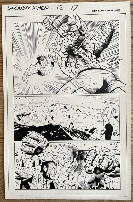 Greg Land, Uncanny X-men Namor vs The Thing - Comic Strip