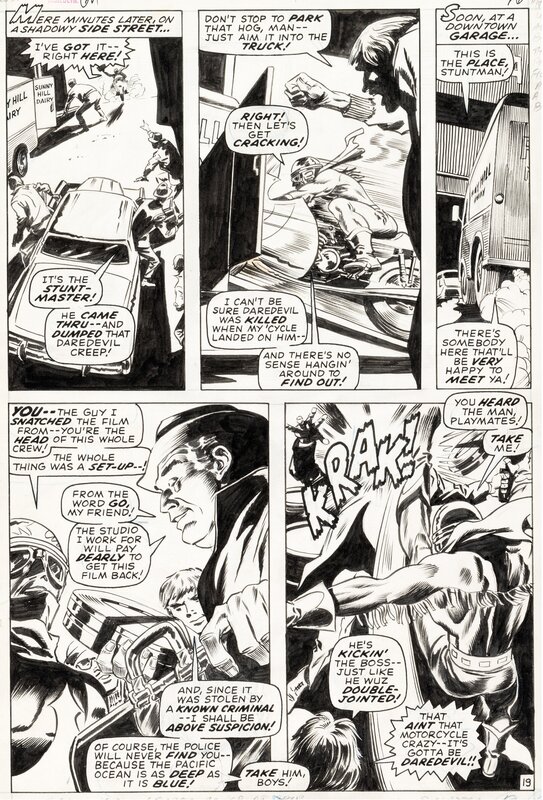Gene Colan, Syd Shores, Daredevil - Suddenly... the stunt-master! - #64 p 18 - Planche originale