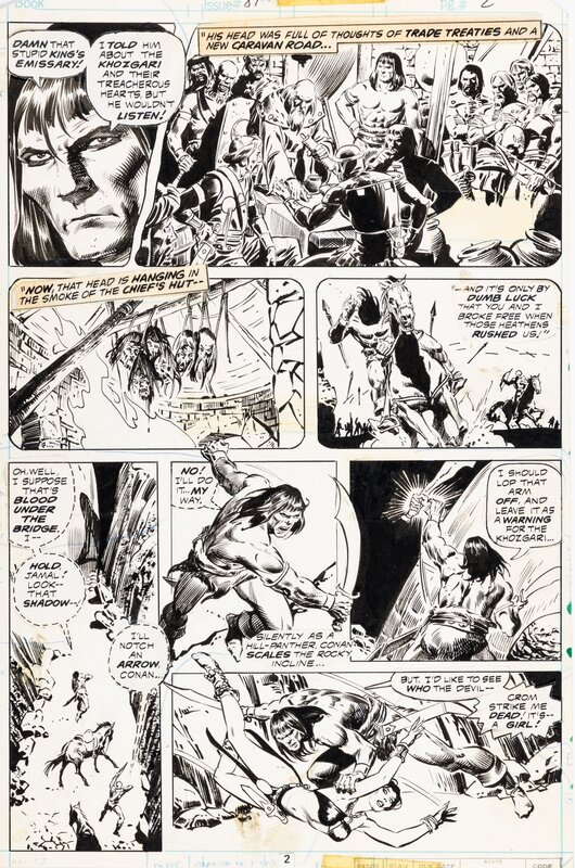 Tony DeZuniga, Roy Thomas, Bjorn Nyberg, Conan the Barbarian - Démons au sommet - #87 p.2 - Planche originale