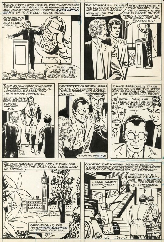 Steve Ditko, Tom De Falco, Machine Man - Alone Against Alpha Flight! - Issue 18 p.6 - Planche originale