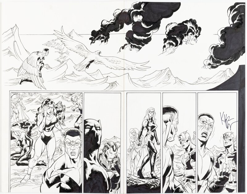 Kieron Dwyer, Rick Remender, Avengers (vol.30 - Issue 475 p 2-3 - Planche originale