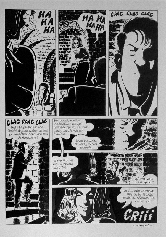 En vente - François Ravard, Nestor Burma... Les rats de Montsouris - Planche originale