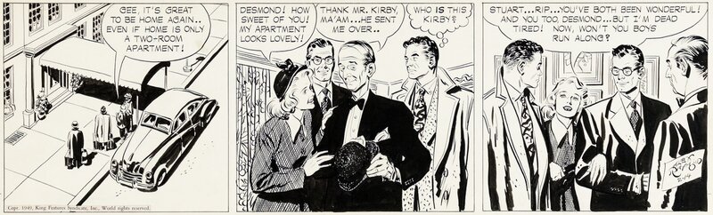 Alex Raymond, Rip Kirby - 14 Février 1949 - Planche originale