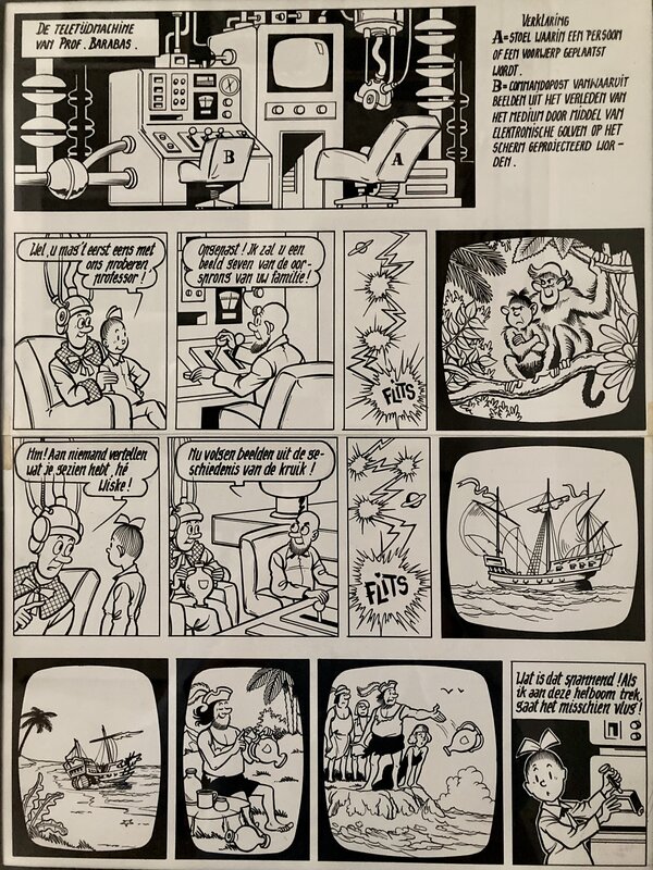 Studio Vandersteen, Willy Vandersteen, Suske en Wiske / Bob et Bobette - Het Eiland Amoras - Planche originale