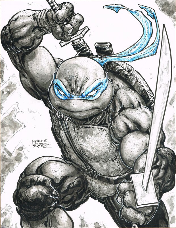 Leonardo TMNT par Freddie E. Williams II - Illustration originale