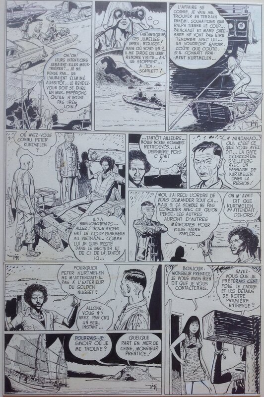 For sale - Gigi Planche originale 11 Scarlett Dream L'inconnu de Hong-Kong , top planche signée - Bd Dargaud 1979 - Comic Strip
