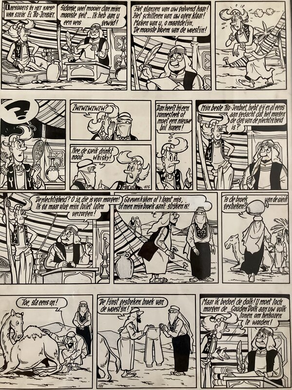 Willy Vandersteen, Suske en Wiske / Bob et Bobette - Sjeik El-Rojenbiet - Planche originale