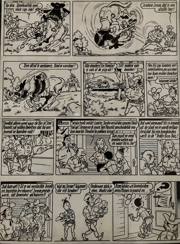 Willy Vandersteen, Suske en Wiske / Bob et Bobette - De Texasrakkers - Planche originale