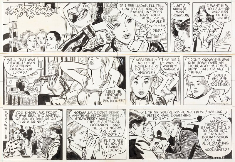 Alex Kotzky, The Girls in apartment 3-G - 19 Janvier 1975 - Planche originale