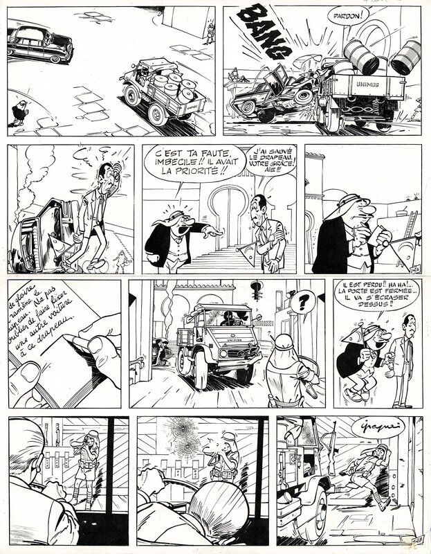 Maurice Tillieux, Gil Jourdan - Le gant à trois doigts - T9 p.14 - Planche originale