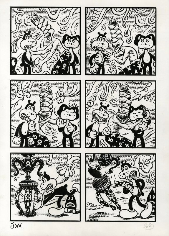 Fran, pg. 62 par Jim Woodring - Planche originale