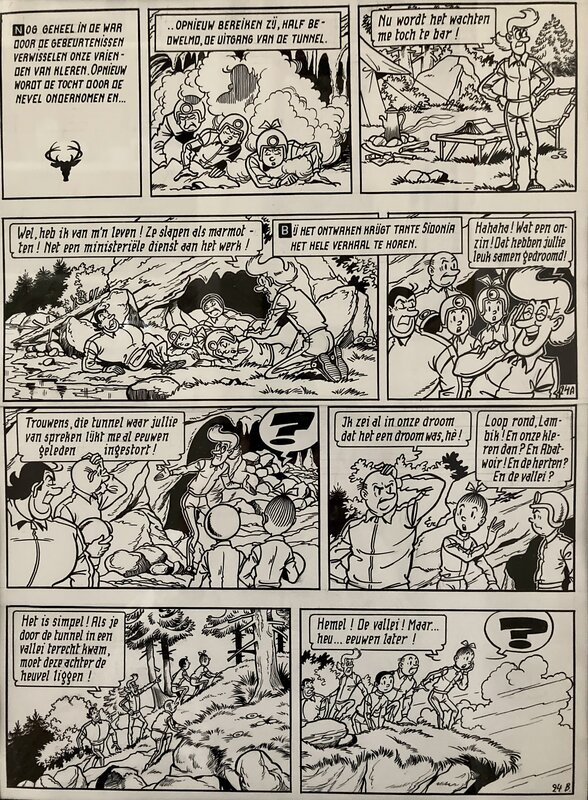 Paul Geerts, Willy Vandersteen, Suske en Wiske / Bob et Bobette - De Vergeten Vallei - Planche originale