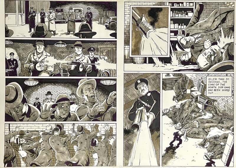 Wayne Vansant, Saint Valentine's Day Massacre (double page) - Le Massacre de la Saint-Valentin - Comic Strip