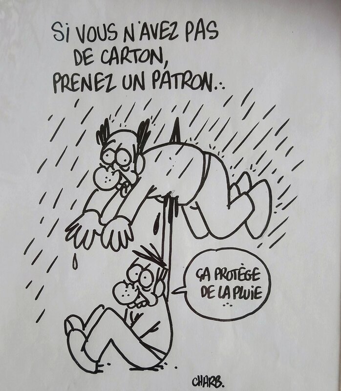 La pluie. par Charb - Illustration originale